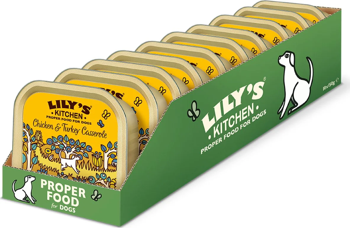 10x Lily's Kitchen Hondenvoer Nat Casserole Kip & Kalkoen 150 gr