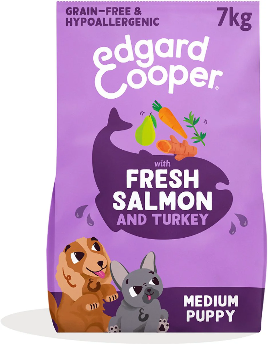 Edgard & Cooper Hondenvoer Droog Verse Zalm en Kalkoen Puppy 7 kg