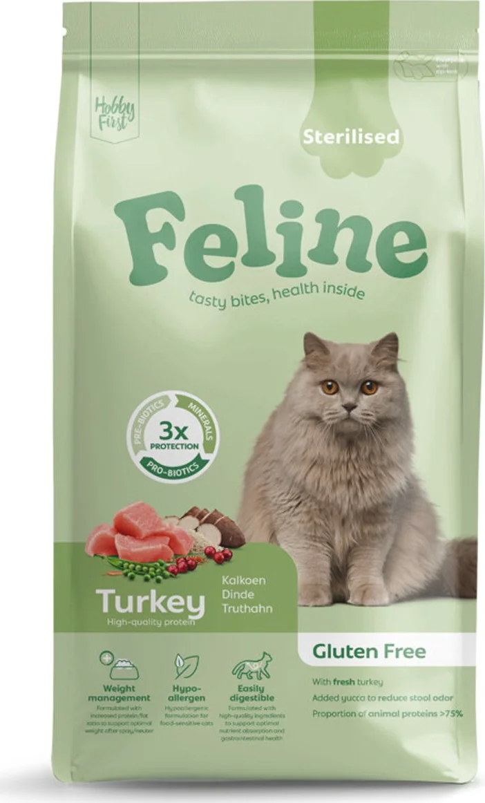 HobbyFirst Feline Kattenvoer Droog Sensitive Sterilised 1,5 kg