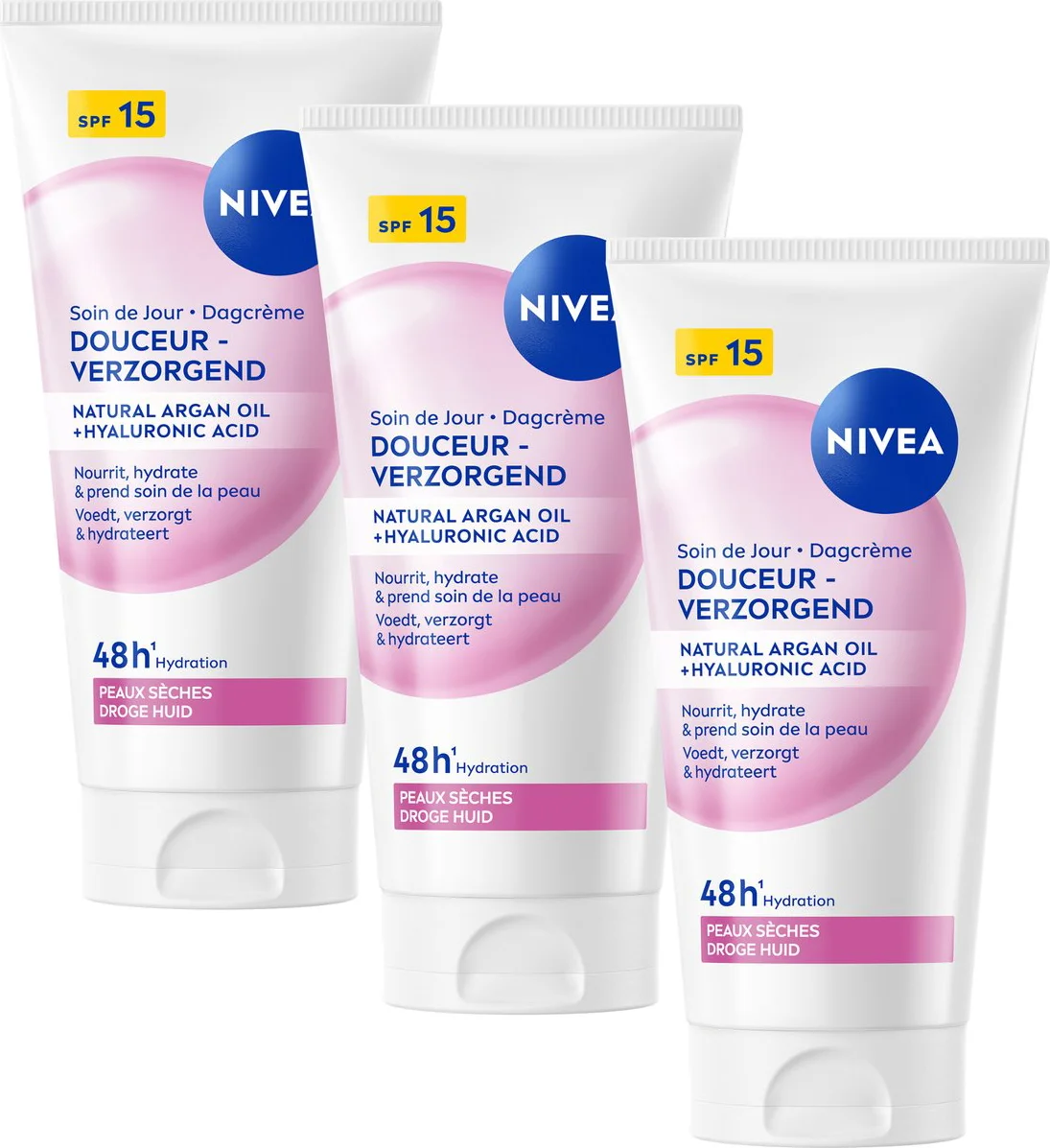 3x NIVEA Essentials SPF15 Verzorgende Dagcrème 50 ml