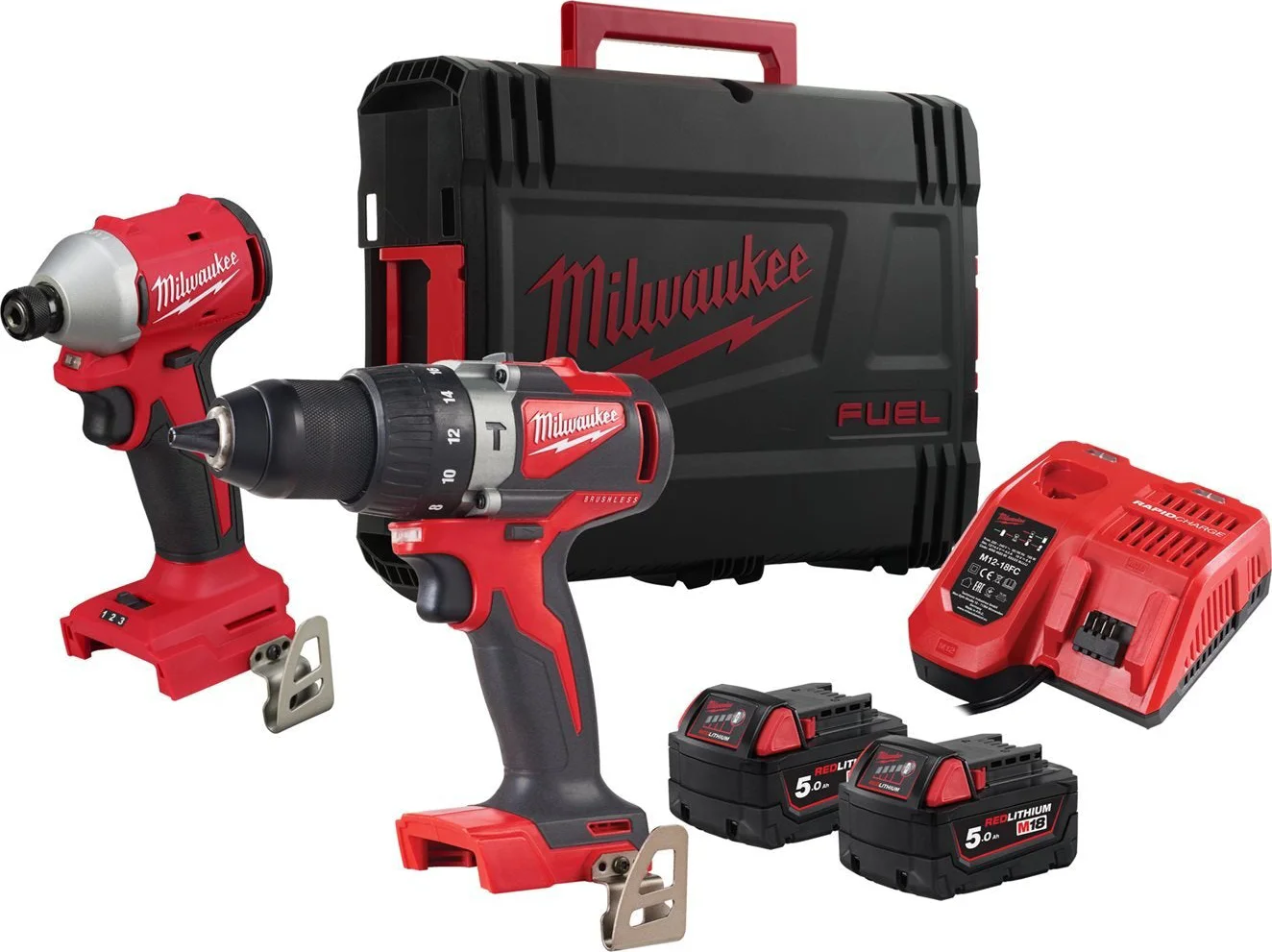 Milwaukee M18 BLPP2A3-502X Accu Combiset 2-delig BLIDR + BLPD2 18V 5.0Ah in HD-Box - 4933492844