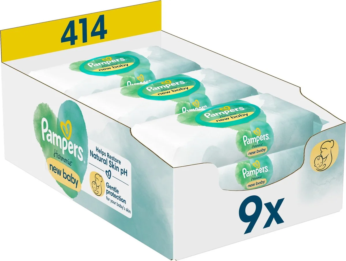 Pampers Billendoekjes Harmonie New Baby 9x46 = 414 stuks