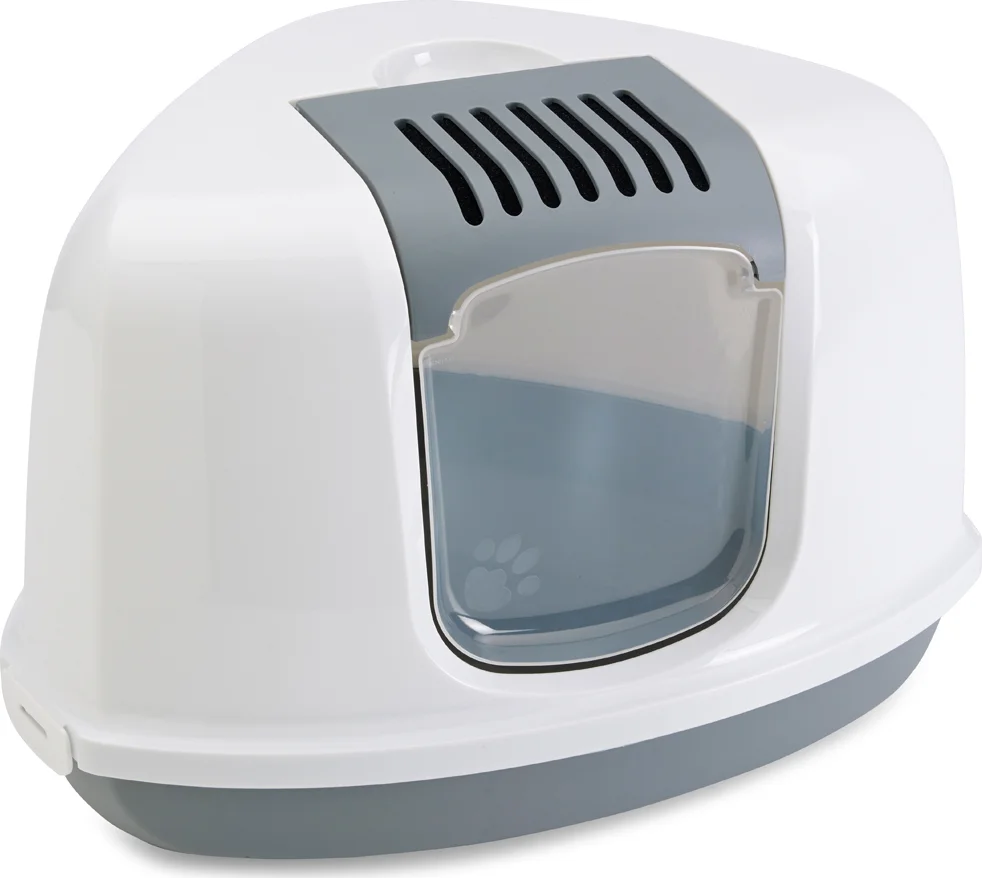 Savic Nestor Corner - Kattenbak - Hoektoilet - Grijs/Wit - 58,5 x 45,5 x 40 cm