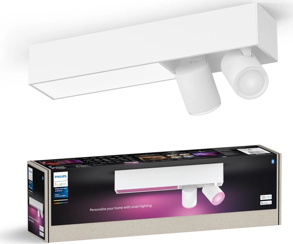 Philips Hue Centris Opbouwspot White and Color - Wit - Rechthoek - 2-spots