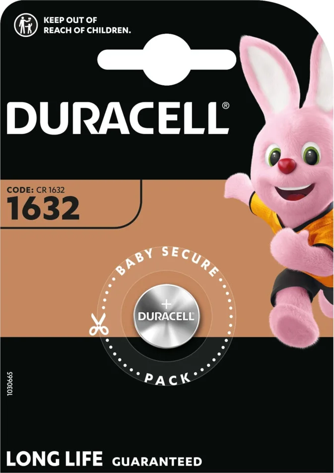 6x Duracell Knoopcelbatterij 1632