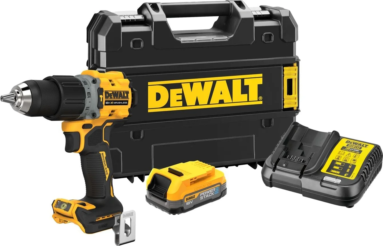 DeWALT DCD805E1T Compacte accu klop-/schroefboormachine 18V XR 1.7Ah POWERSTACK in TSTAK