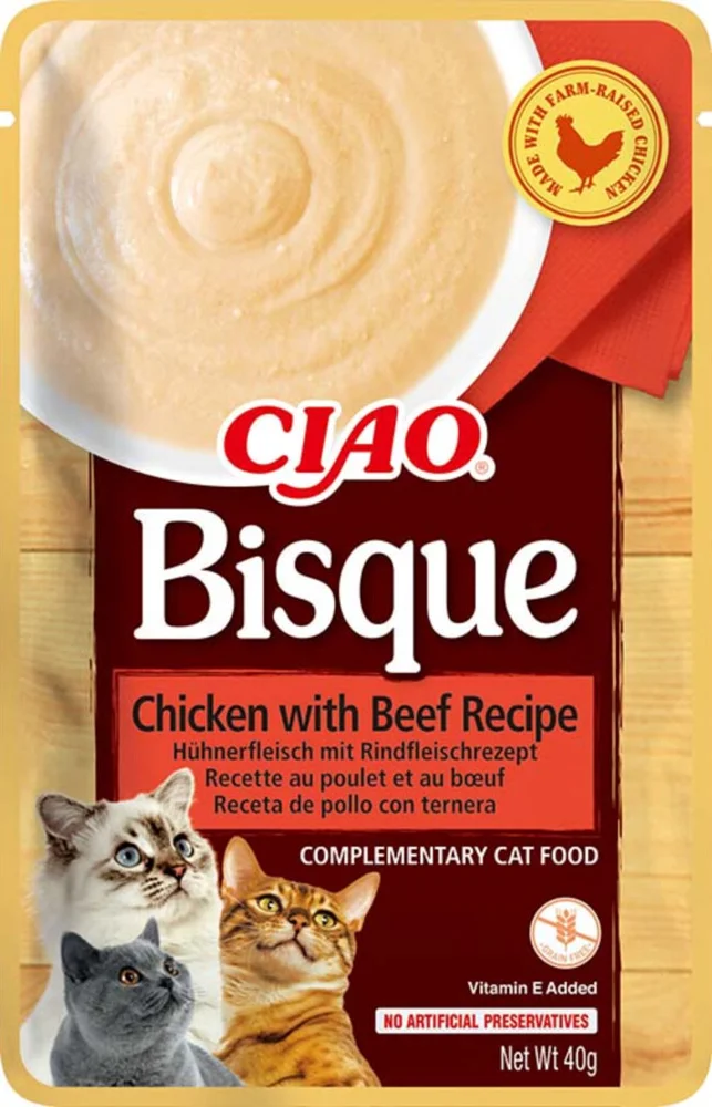 Ciao Bisque Puree Kattensnack Chicken & Beef 40 gr