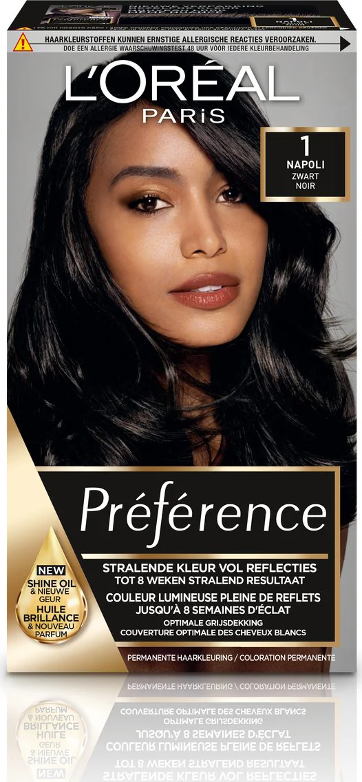 L'Oréal Préférence Permanente Haarkleuring 1 Zwart