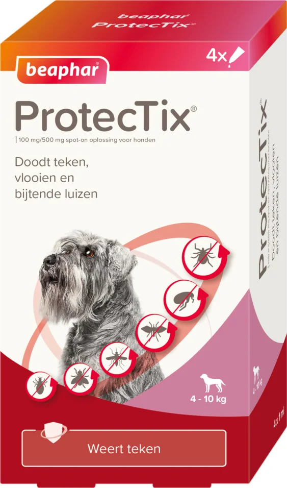 Beaphar ProtecTix Hond Anti Vlo & Teek 4-10 kg 4 pipetten