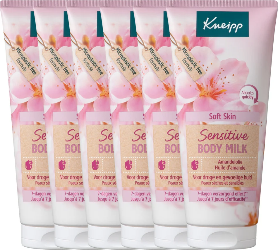 6x Kneipp Bodymilk Sensitive Amandelbloesem 200 ml