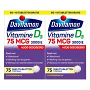 2x Davitamon Vitamine D3 75mcg Hoog Gedoseerd 75 smelttabletten