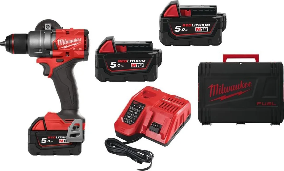 Milwaukee M18 FUEL™ FDD3-502X Accu schroefboormachine 18V 5.0Ah in HD-Box - 4933479863