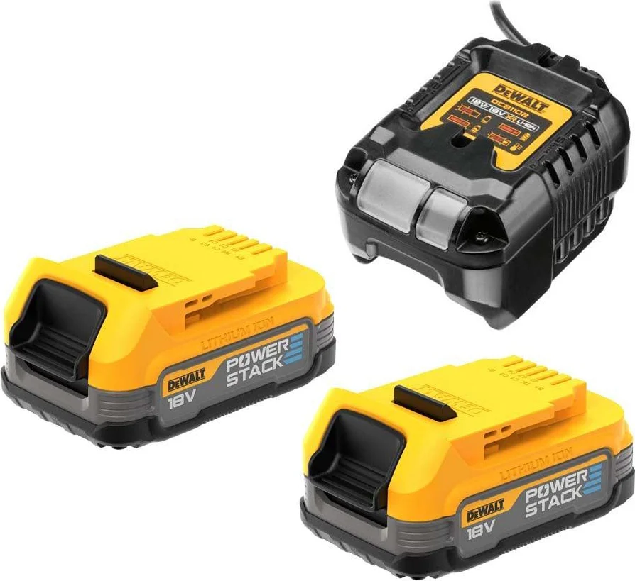 DeWALT DCB1102E2 Starterset 2x Accu 1.7Ah POWERSTACK 18V XR + Lader DCB1102