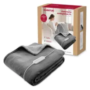 Inventum HB182G Elektrische deken 180x130cm - 1 Persoons - Warmtedeken - Omslagdeken - 4 Standen - Grijs