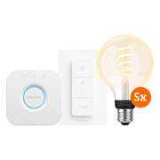 Philips Hue Filament White Ambiance Globe 5-Pack Startpakket