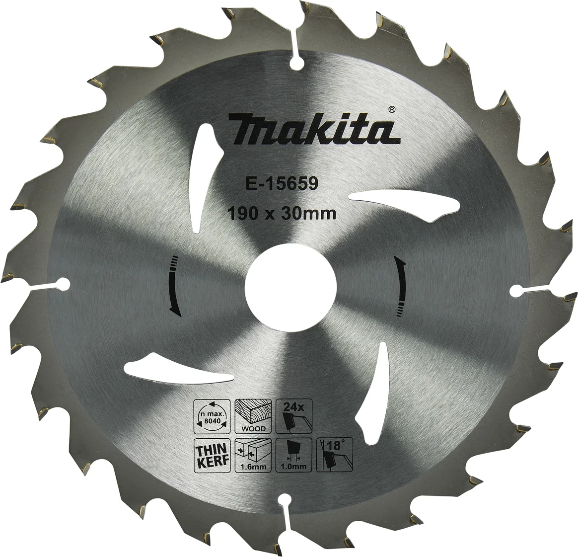 Makita E-15659 Cirkelzaagblad Hout | 190 x 30 mm | 24-tands