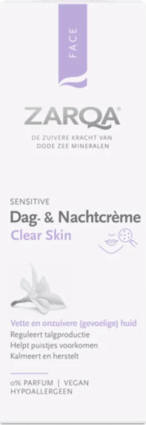 2x Zarqa Clear Skin Dag- en Nachtcrème 75 ml