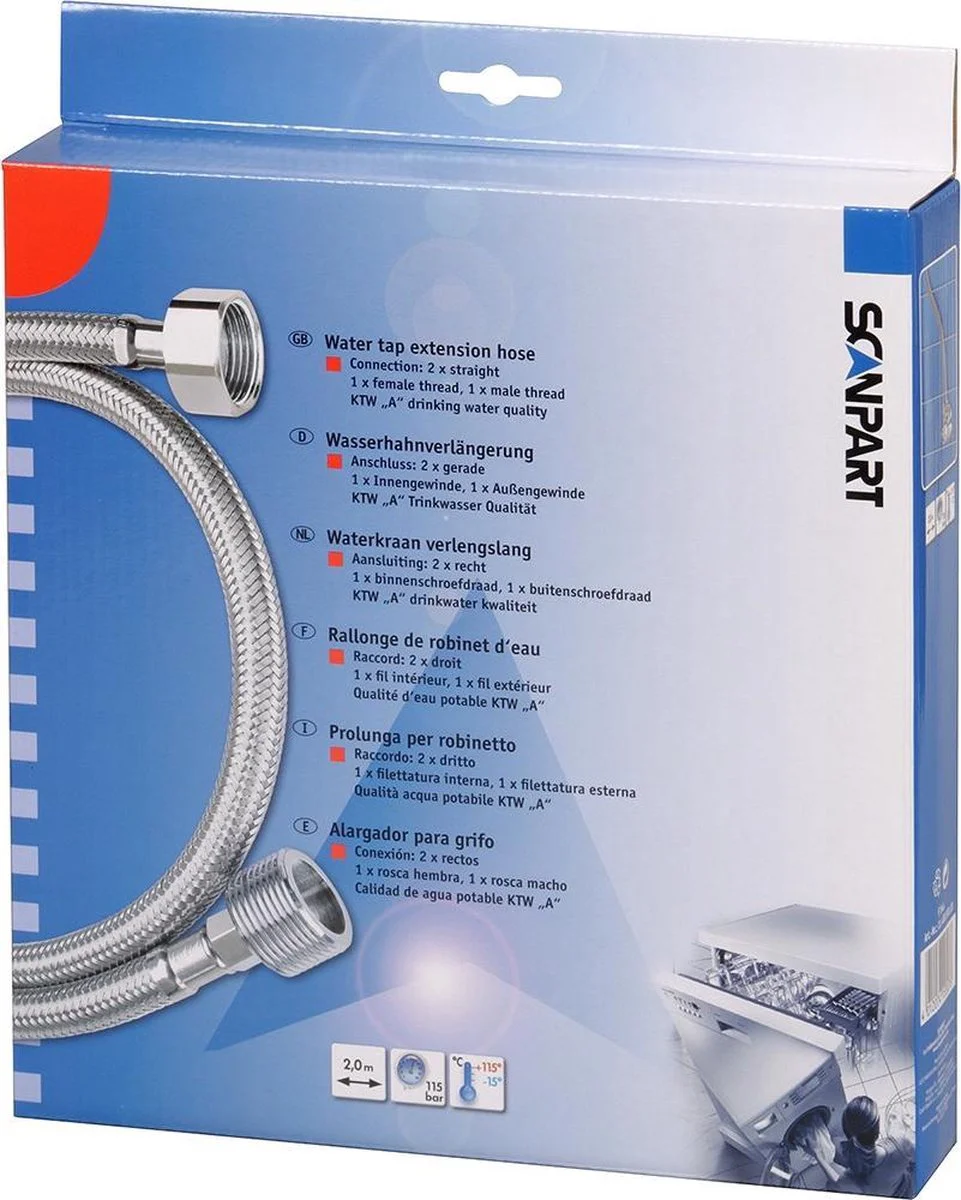 Scanpart Metalen Verlengaanvoerslang 2 meter