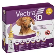 Vectra Anti-vlo & Teek 3D Hond XS 1,5-4 kg 3 stuks
