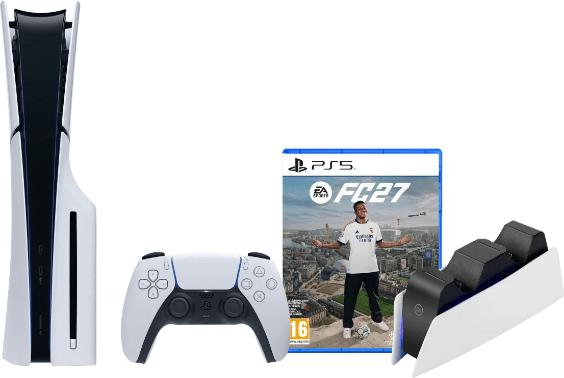 PlayStation 5 Slim Disc Edition + FC 27 + Oplaadstation