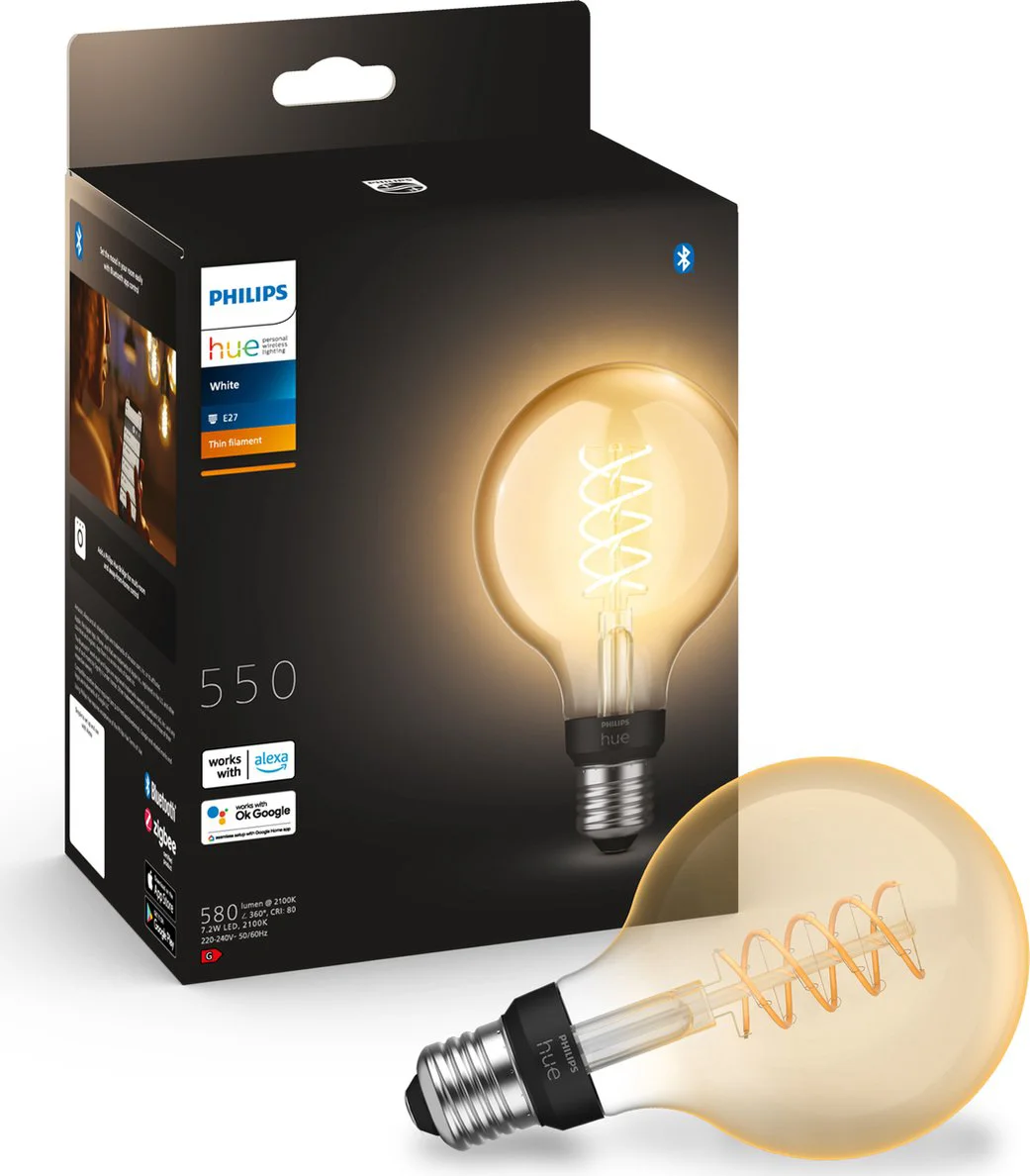Philips Hue Filamentlamp White Globe G93 E27 - 2023