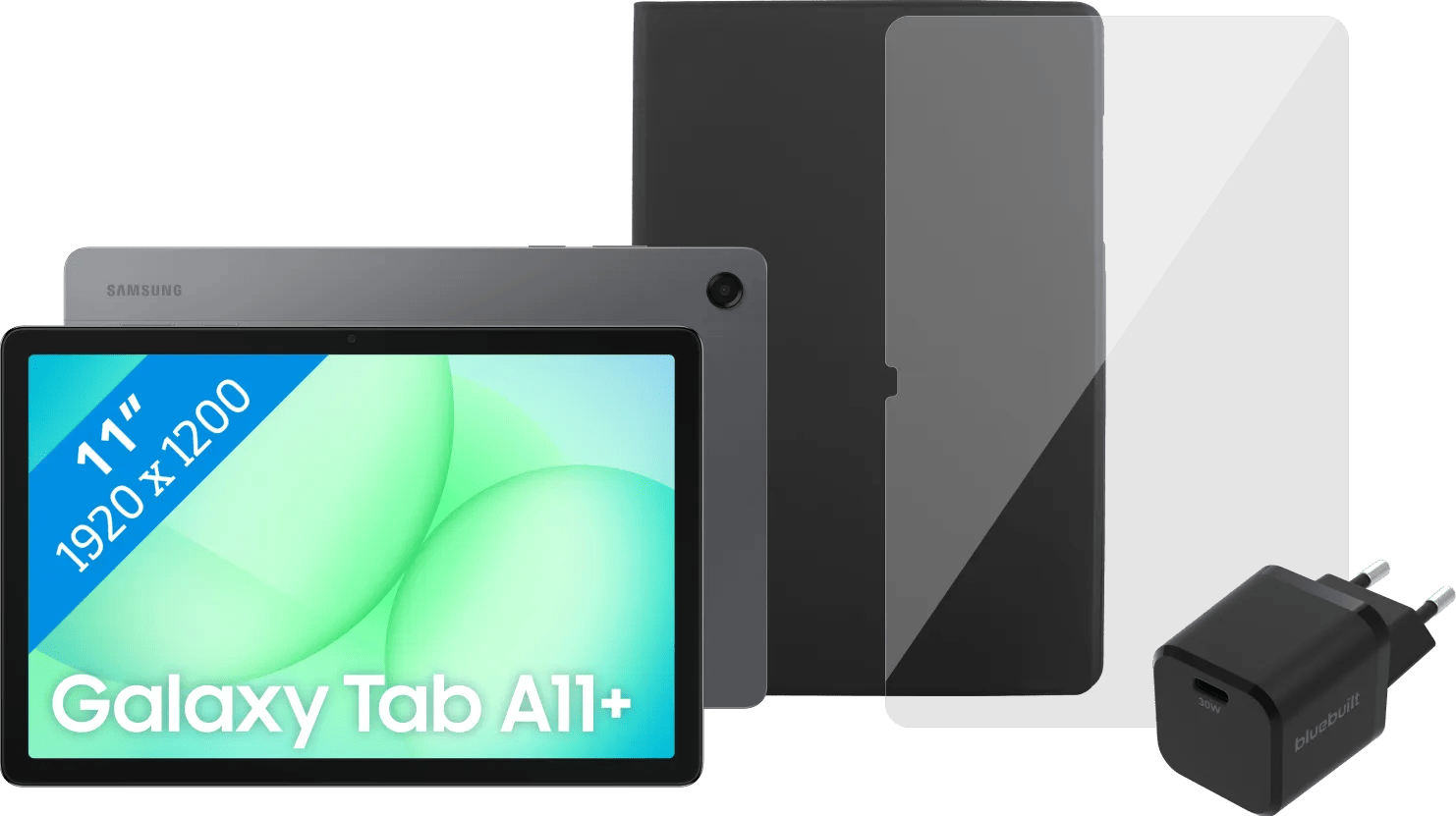 Samsung Galaxy Tab A11 Plus 11 inch 128GB Wifi Grijs + Compleet accessoirepakket