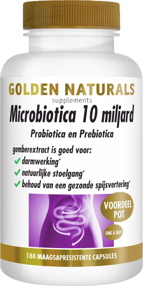 2x Golden Naturals Microbiotica 10 Miljard 180 vegacapsules