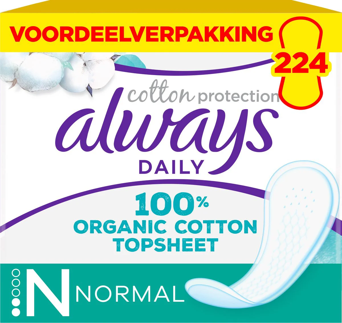 8x Always Dailies Inlegkruisjes Cotton Protection Normal 28 stuks