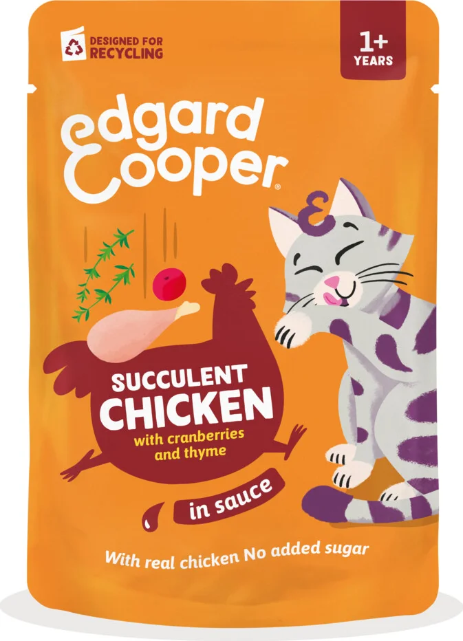 12x Edgard & Cooper Kat Adult Saus Pouch Kip 85 gr