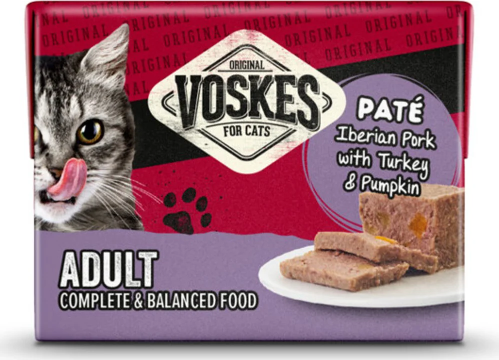 Voskes Original Paté Adult Iberisch Varken & Kalkoen & Pompoen 8 x 95 gr
