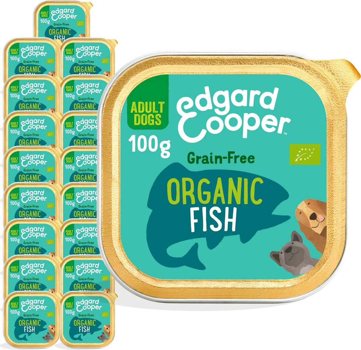 17x Edgard & Cooper Kuipje Vers Vlees Hondenvoer Bio Vis 100 gr