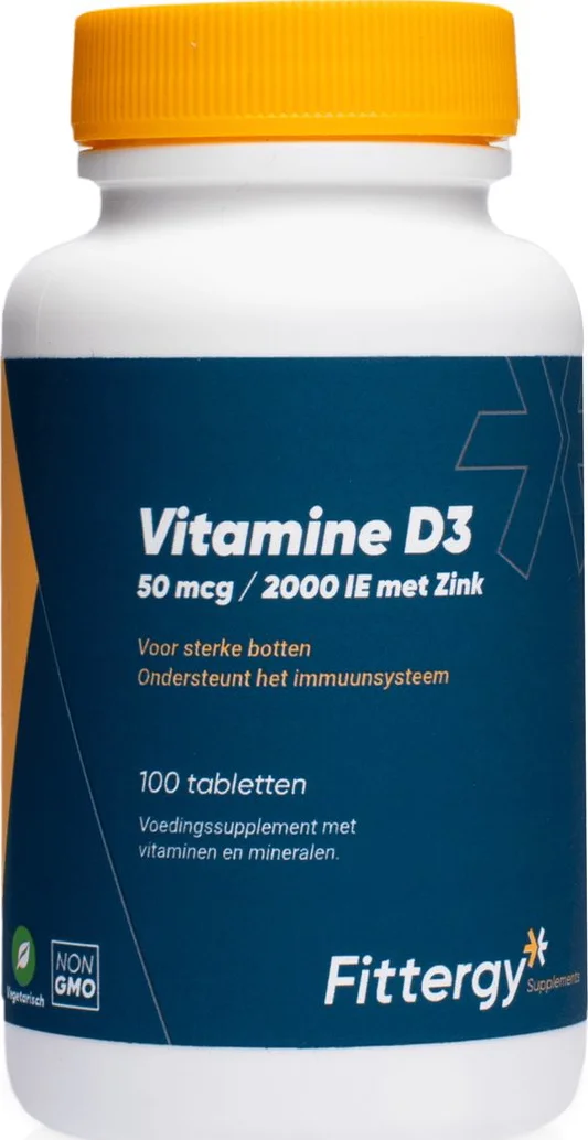 Fittergy Vitamine D3 50mcg Met Zink Tabletten 100TB