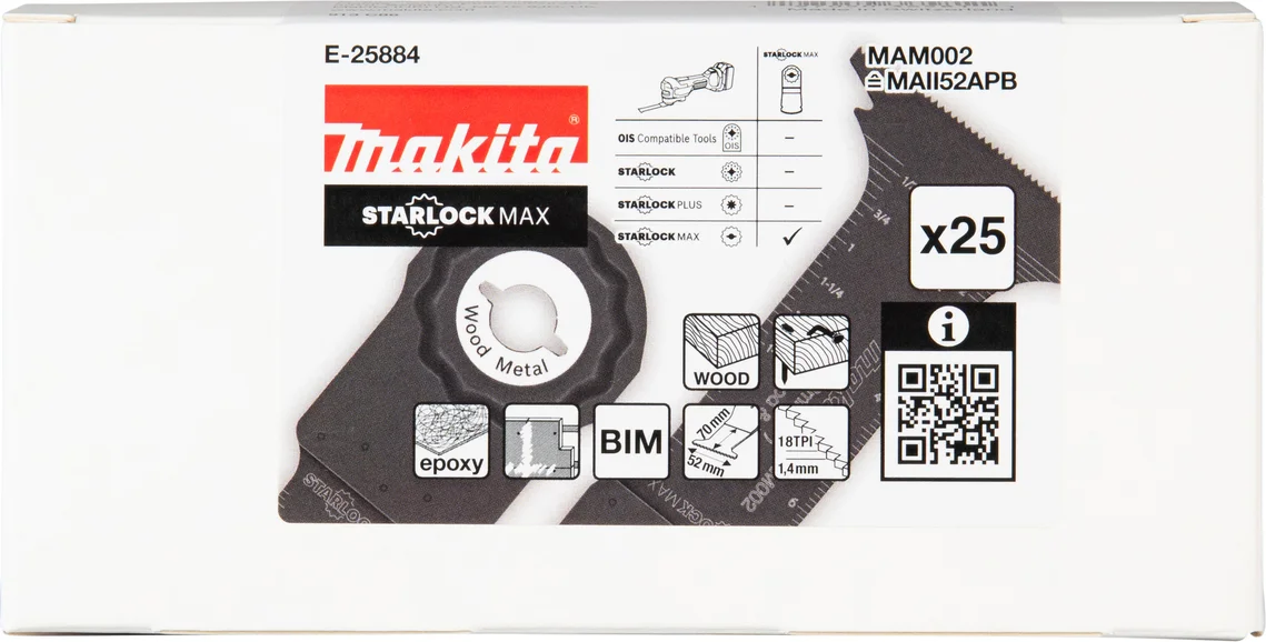 Makita E-25884 MAM002 Invalzaagblad 52x70mm hout&staal