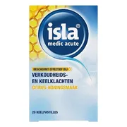Isla Medic Acute Citrus Honing Keelpastilles - bij verkoudheids- en keelklachten 20ST