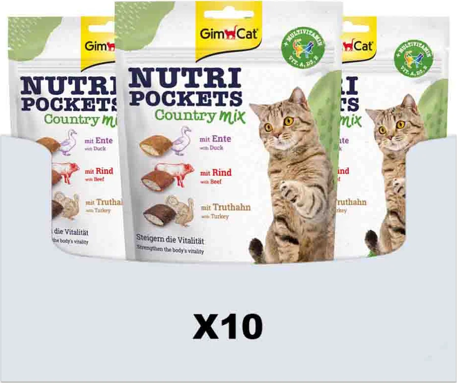10x GimCat Nutri Pockets Country-Mix 150 gr
