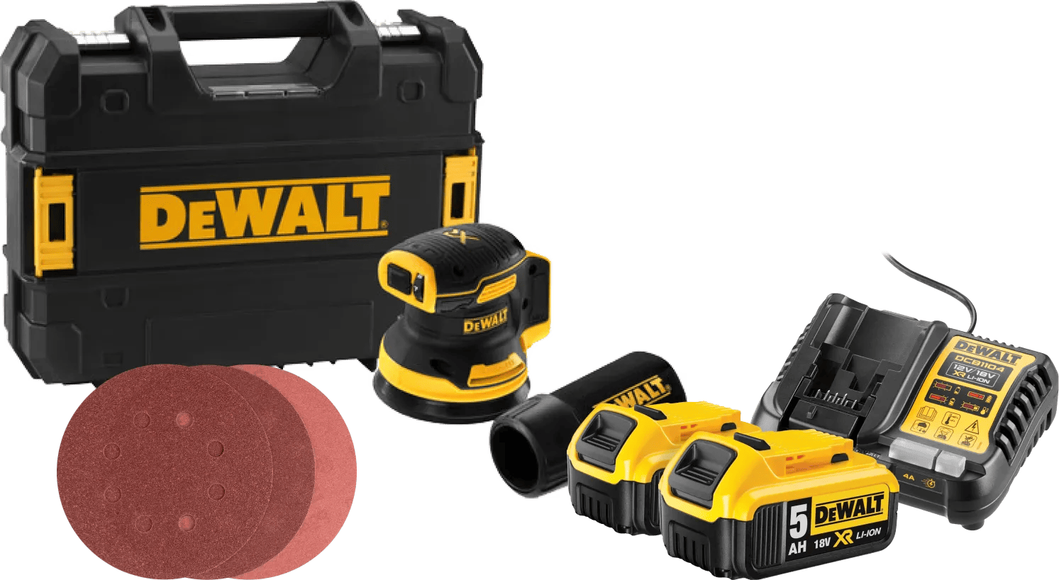 DeWalt DCW210NT-XJ 5,0 Ah Accu (2x) Compleet Pakket