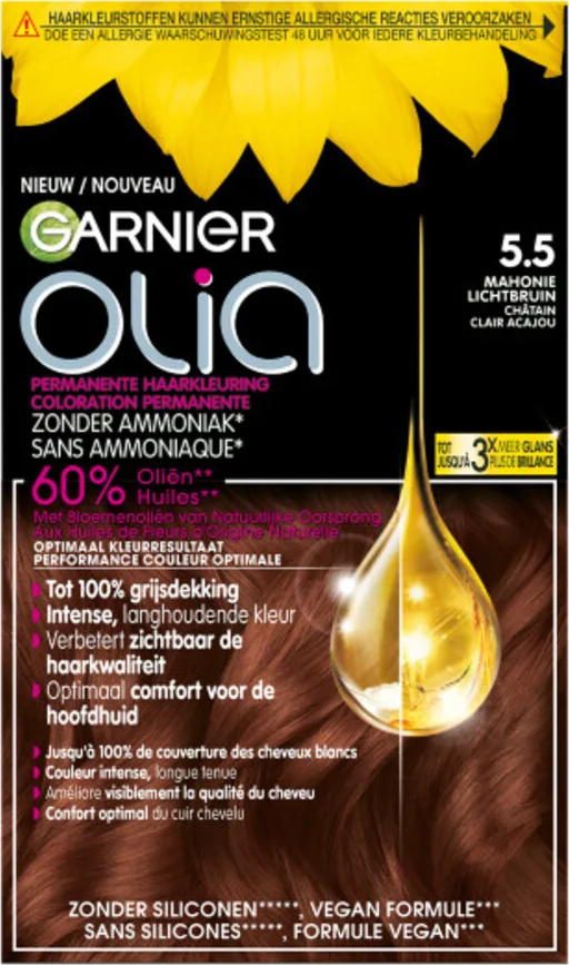 Garnier Olia Permanente Haarkleuring 5.5 Lichtbruin