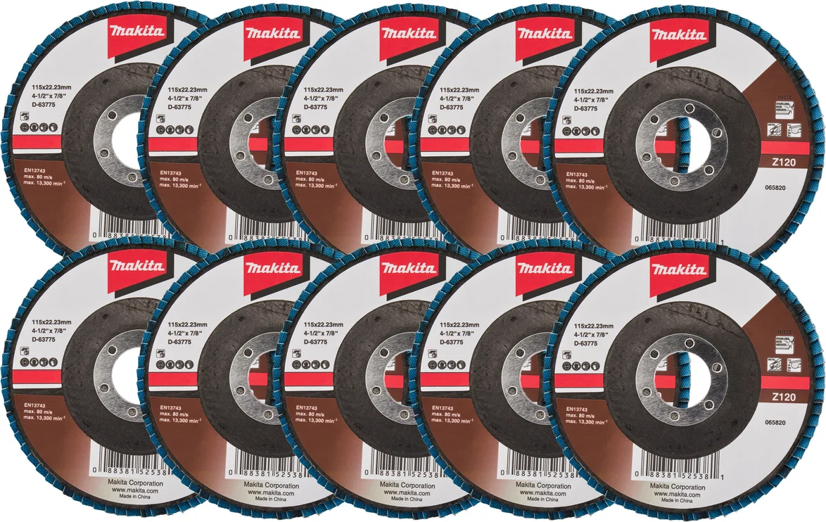 Makita D-63775-10 Lamellenschuurschijf Z120 | 115mm | 10 stuks