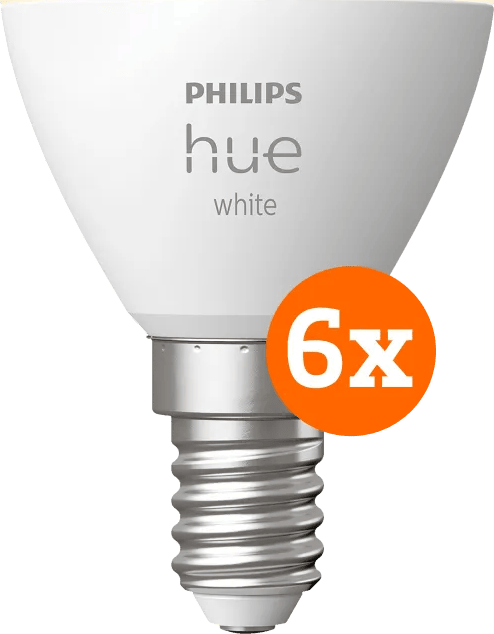 Philips Hue Kogellamp White E14 6-pack