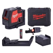 Milwaukee L4 CLLP-301C Punt- en kruislijnlaser groen REDLITHIUM™ 3.0Ah USB batterij in koffer - 4933478099