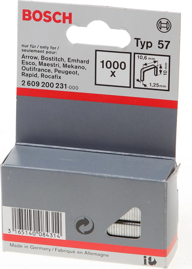 Bosch Professional Niet met platte draad 10mm type 57 VE=1000 - 2609200231