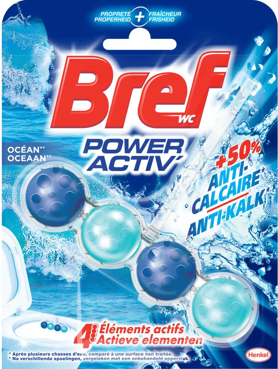 10x Bref Toiletblok Power Active Ocean