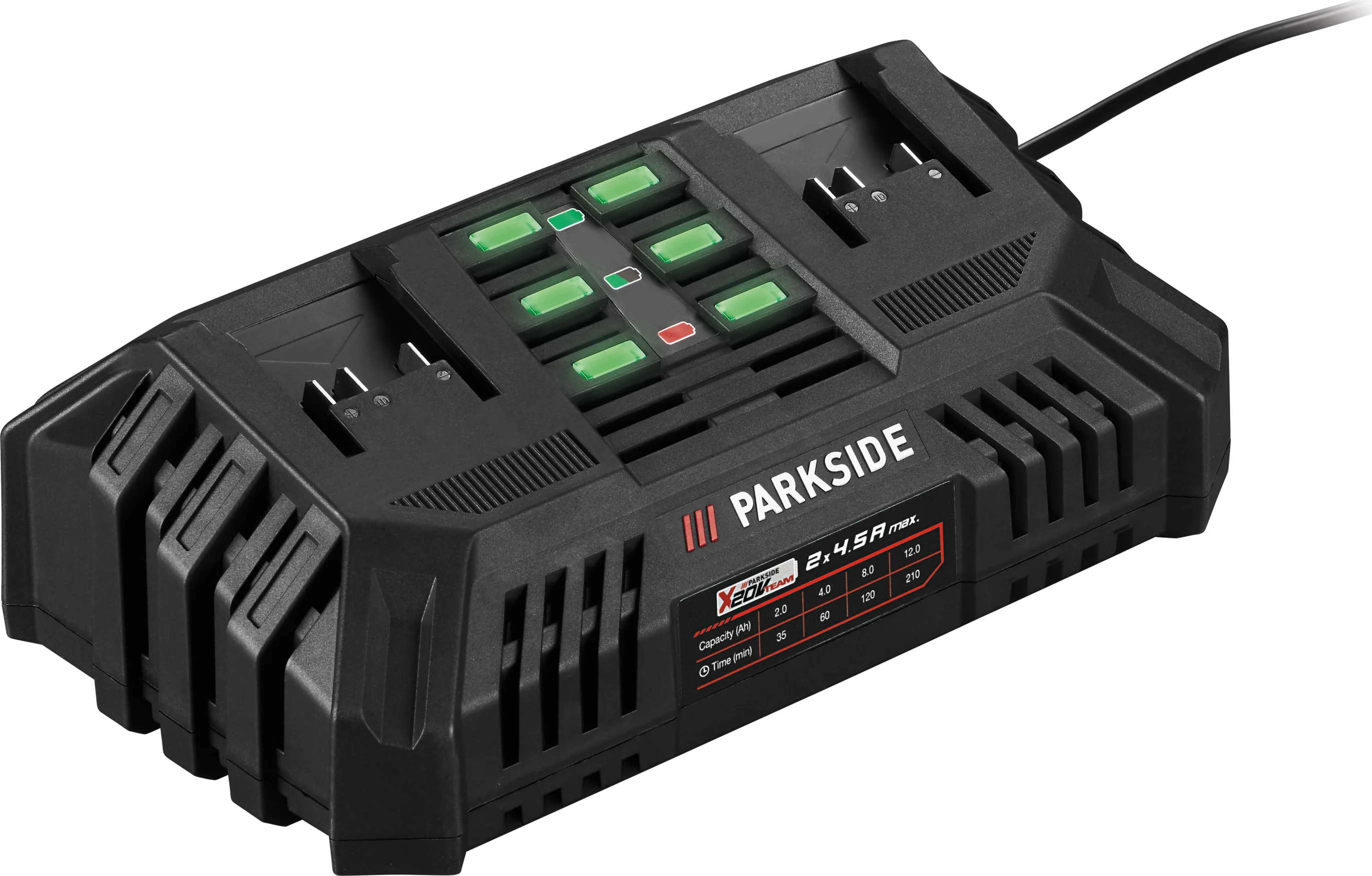PARKSIDE Dubbele acculader 20 V - 4,5 A