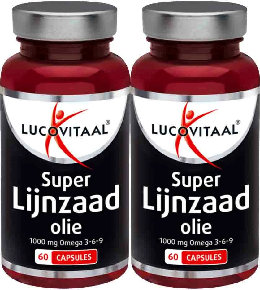 2x Lucovitaal Super Lijnzaad Olie 1000 mg Omega 3-6-9 60 capsules