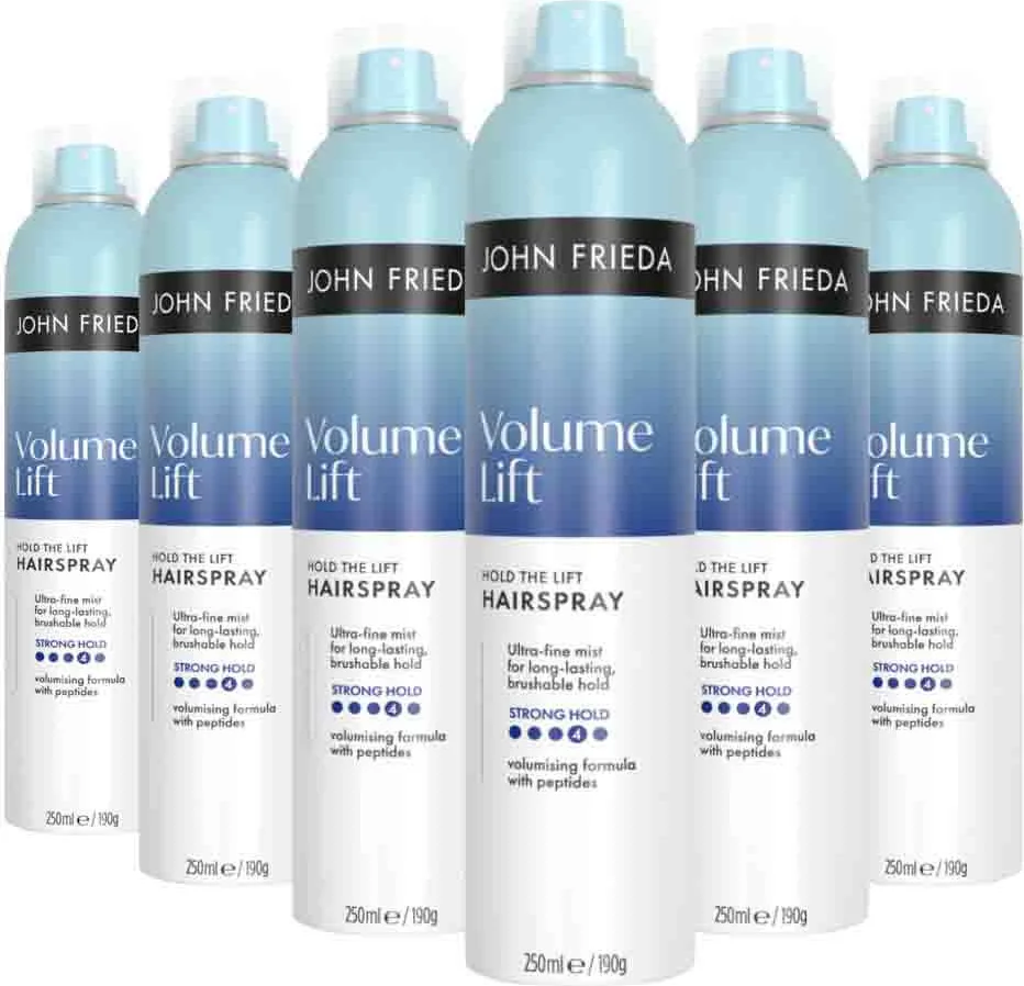 6x John Frieda Volume Lift Hairspray 250 ml