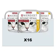 16x Beaphar Nierdieet Kattenvoer Nat Kip 100 gr