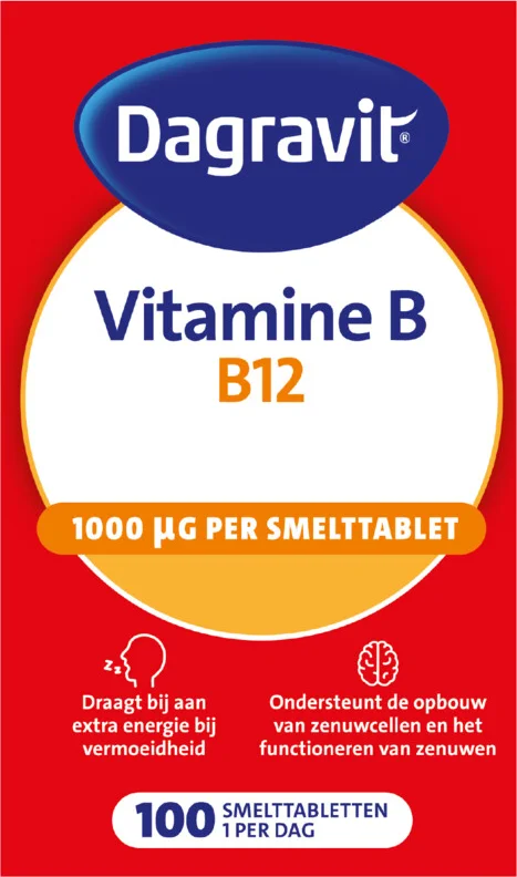 2x Dagravit Vitamine B12 1000mcg 100 smelttabletten