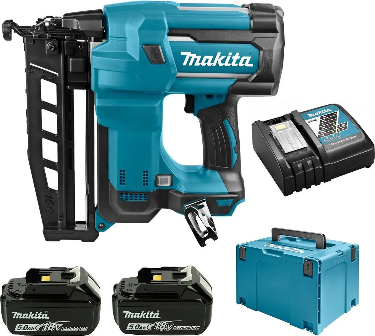 Makita DBN600RTJ Accu Afwerktacker 16Ga 18V 5.0Ah in Mbox