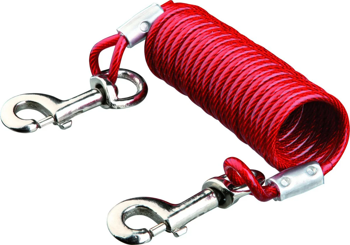 Trixie Aanleglijn Met Spiraalkabel - Hondenriemaccessoire - 5 m Rood