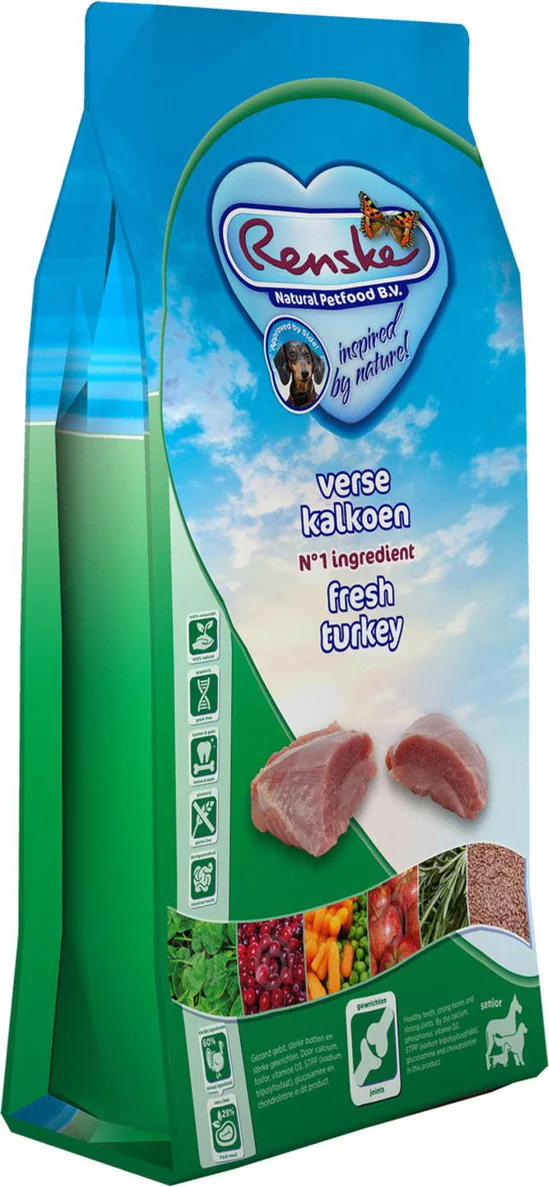 Renske Super Premium Graanvrij Senior Hondenvoer Kalkoen 12 kg